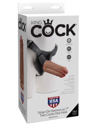 Страпон King Cock Strap-On Harness 7 Two Cocks One Hole Tan