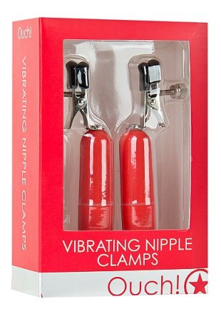 Зажимы для сосков Vibrating Nipple Clamps Red