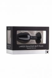 Анальная пробка с кристаллом Large Diamond Butt Plug Black