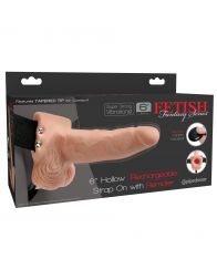 Фаллопротез 6 Hollow Rechargeable Strap-On with Remote Flesh