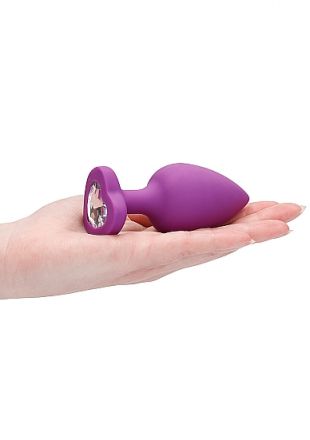 Анальная пробка Extra Large Diamond Heart Butt Plug Purple