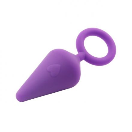 Фиолетовая aнальная втулка Candy Plug Small с кольцом