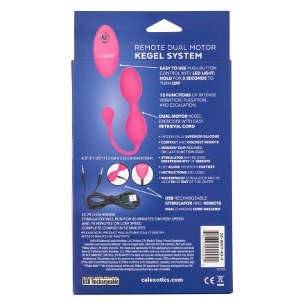 Розовые вагинальные шарики Remote Dual Motor Kegel System