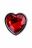 Анальная пробка Штучки-дрючки Small Silver Heart с кристаллом цвета рубин
