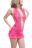 Кружевное розовое мини-платье с вырезом до пупка