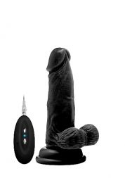 Вибратор Realistic Cock 6 With Scrotum Black